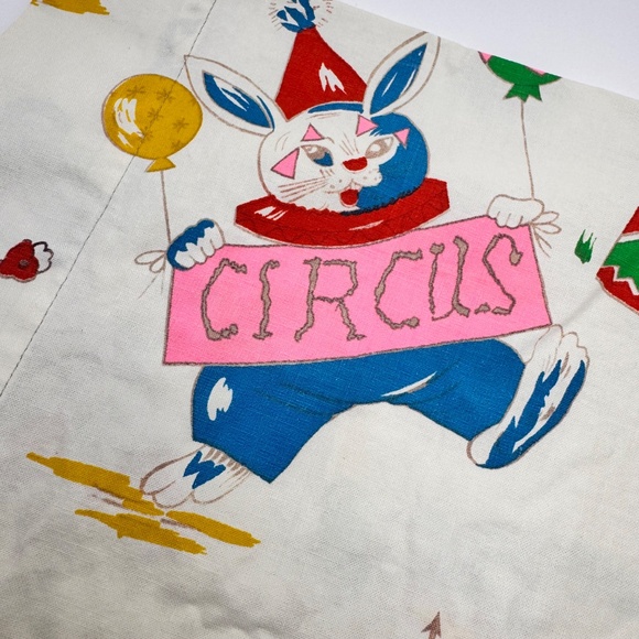 Vintage Cat Dog Rabbit Circus Pillow Case (1) One - Picture 9 of 11